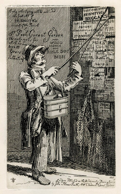 Unknown man posting bills npg d40097