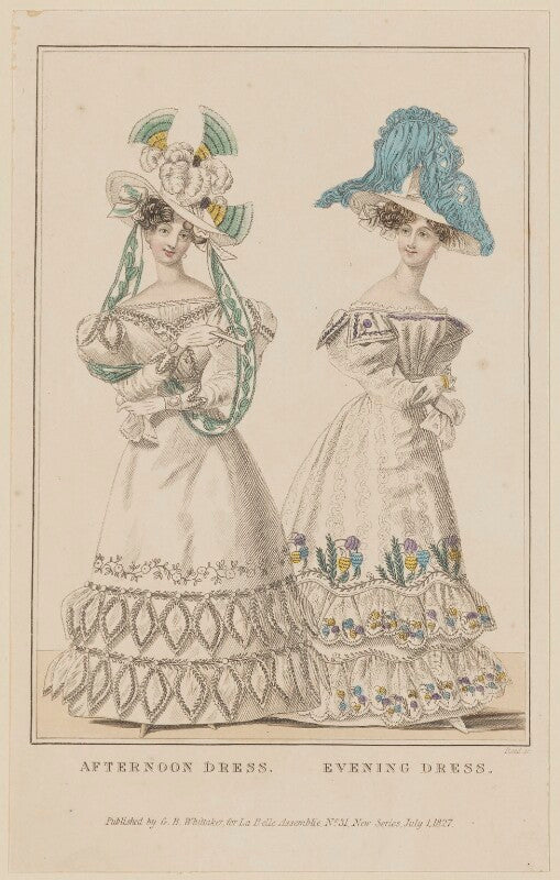 'afternoon dress. evening dress', july 1827 npg d47599