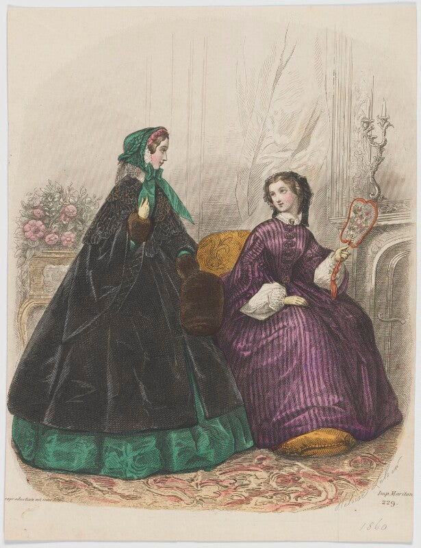 Walking and home dress, february 1860 npg d47983