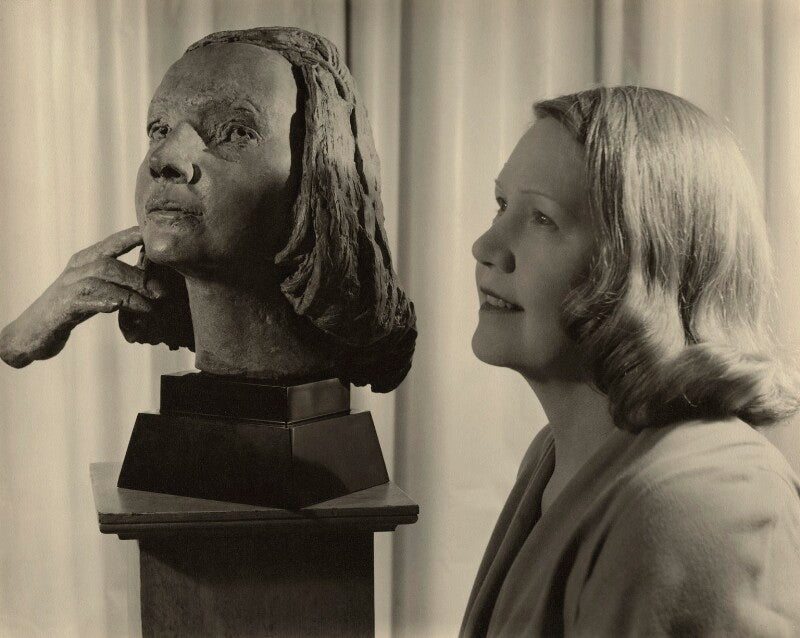 (amy) gwen mond (née wilson), lady melchett with her bust by sir jacob epstein npg x129569