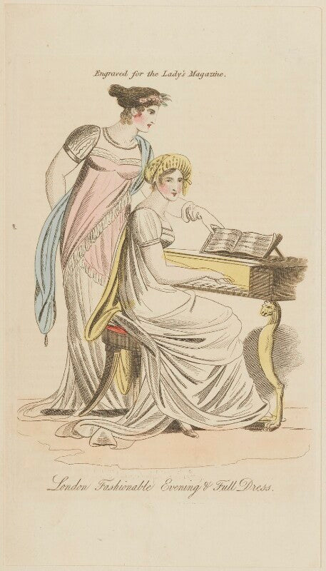 'london fashionable evening & full dress', august 1809 npg d47532