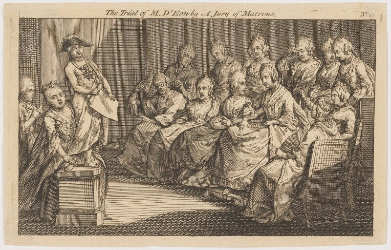 Chevalier d'eon ('the trial of m. d'eon by a jury of matrons') npg d48171