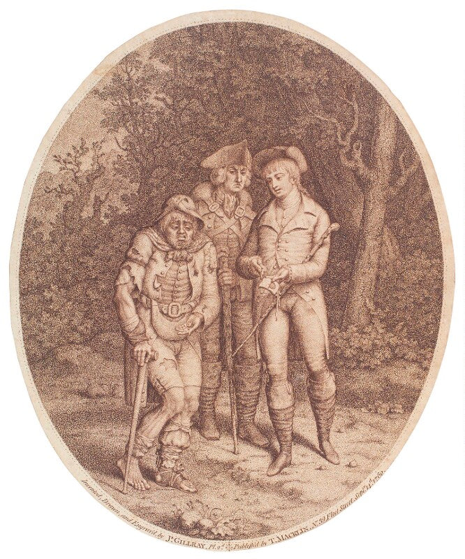 'tom jones, partridge and the beggar' npg d12285