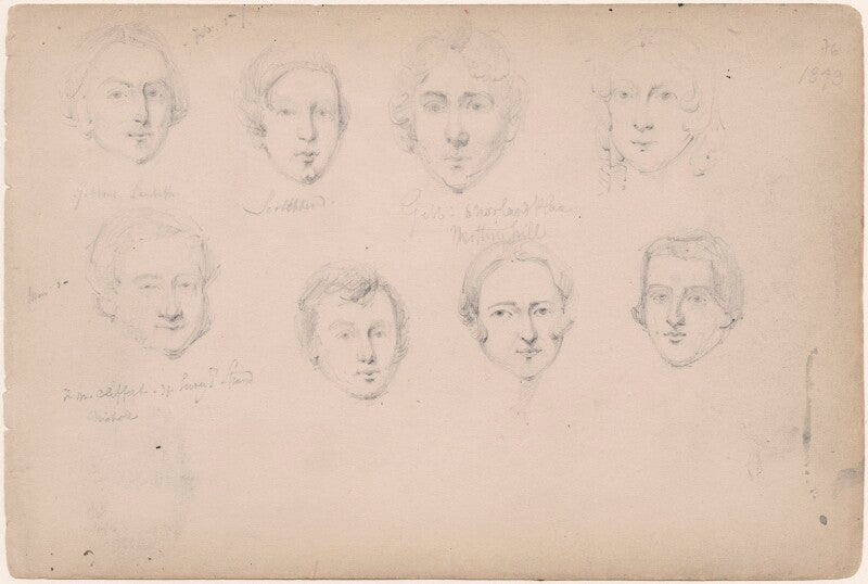 Miss or mrs gibbons; possibly mr gibb; j.m. clifford and five unknown sitters npg d23313(21)
