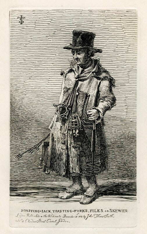 Unknown man selling ironmongery ('roasting jack, toasting forks, files or skewer') npg d40096