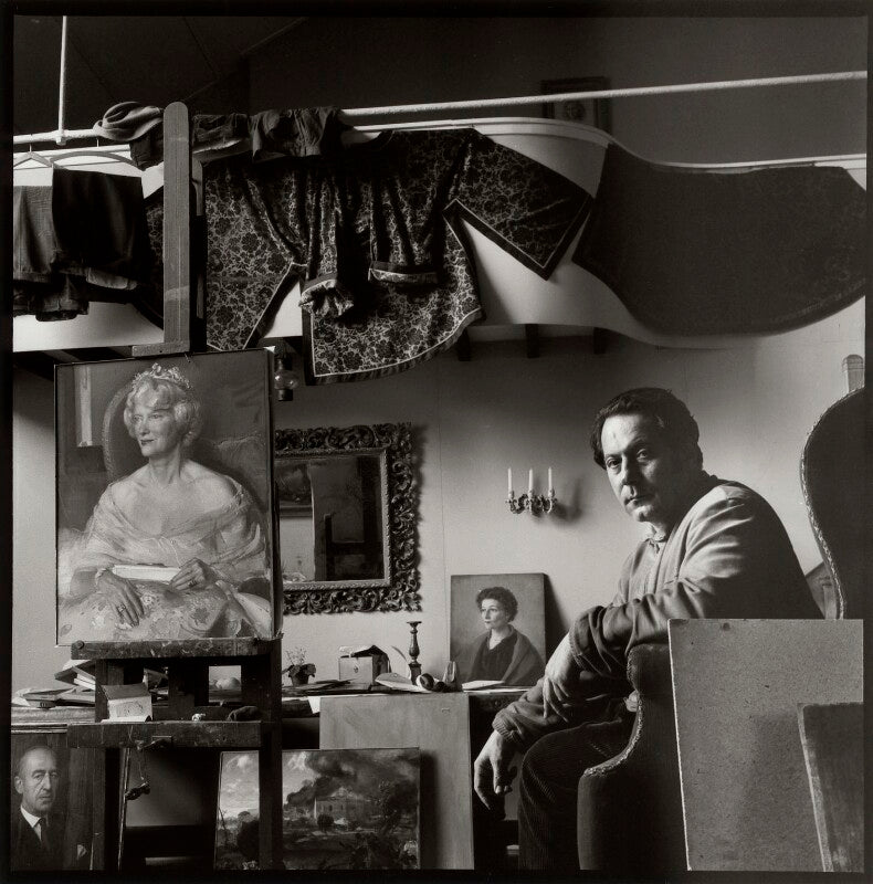 Pietro annigoni with his portrait of the marchioness of dufferin and ava npg x133259