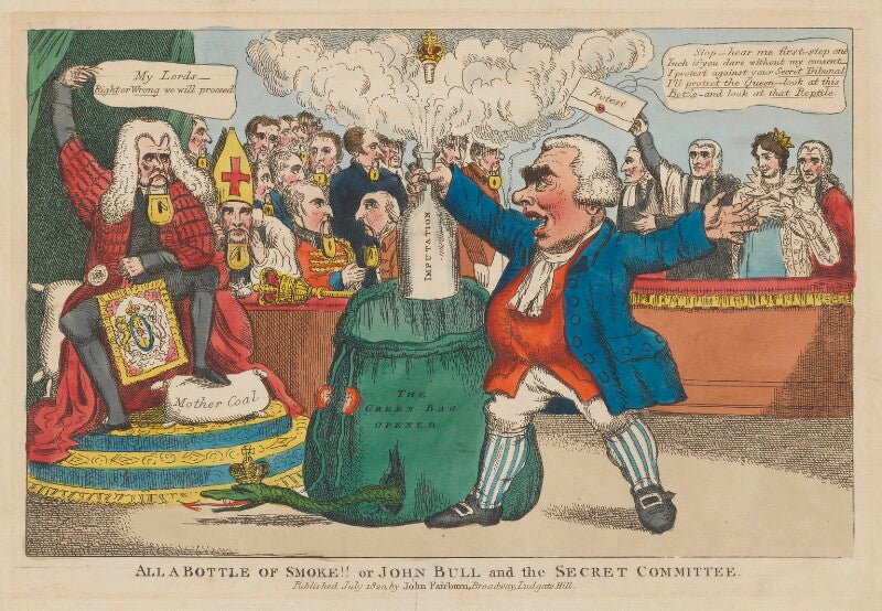 All a bottle of smoke!! or john bull and the secret committee npg d46058