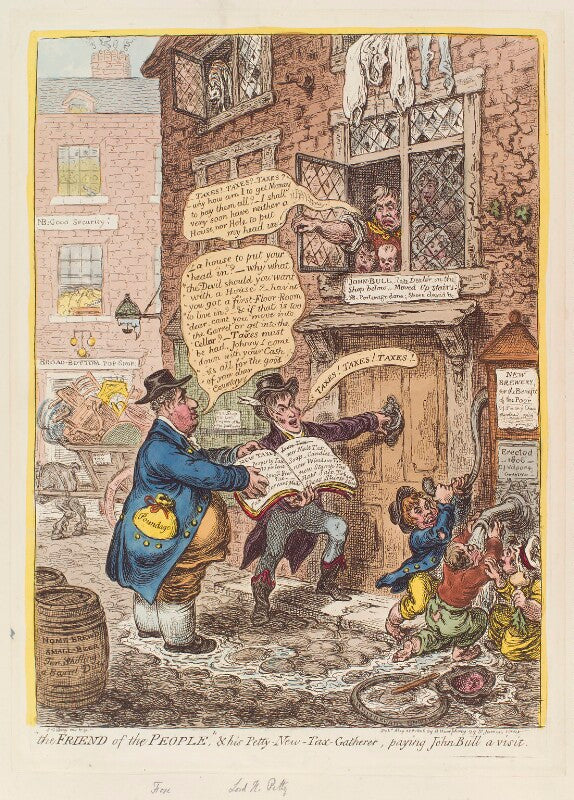 '"the friend of the people", and his petty new tax gatherer, paying john bull a visit' npg d12867