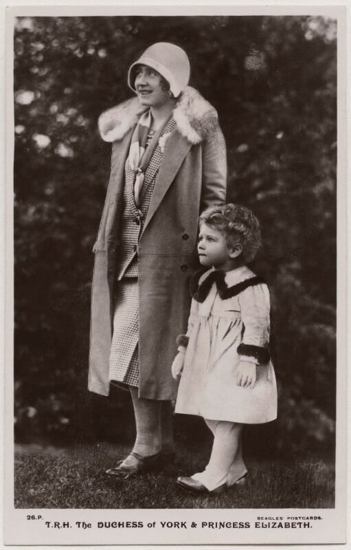 't.r.h. the duchess of york & princess elizabeth' (queen elizabeth, the queen mother; queen elizabeth ii) npg x193127