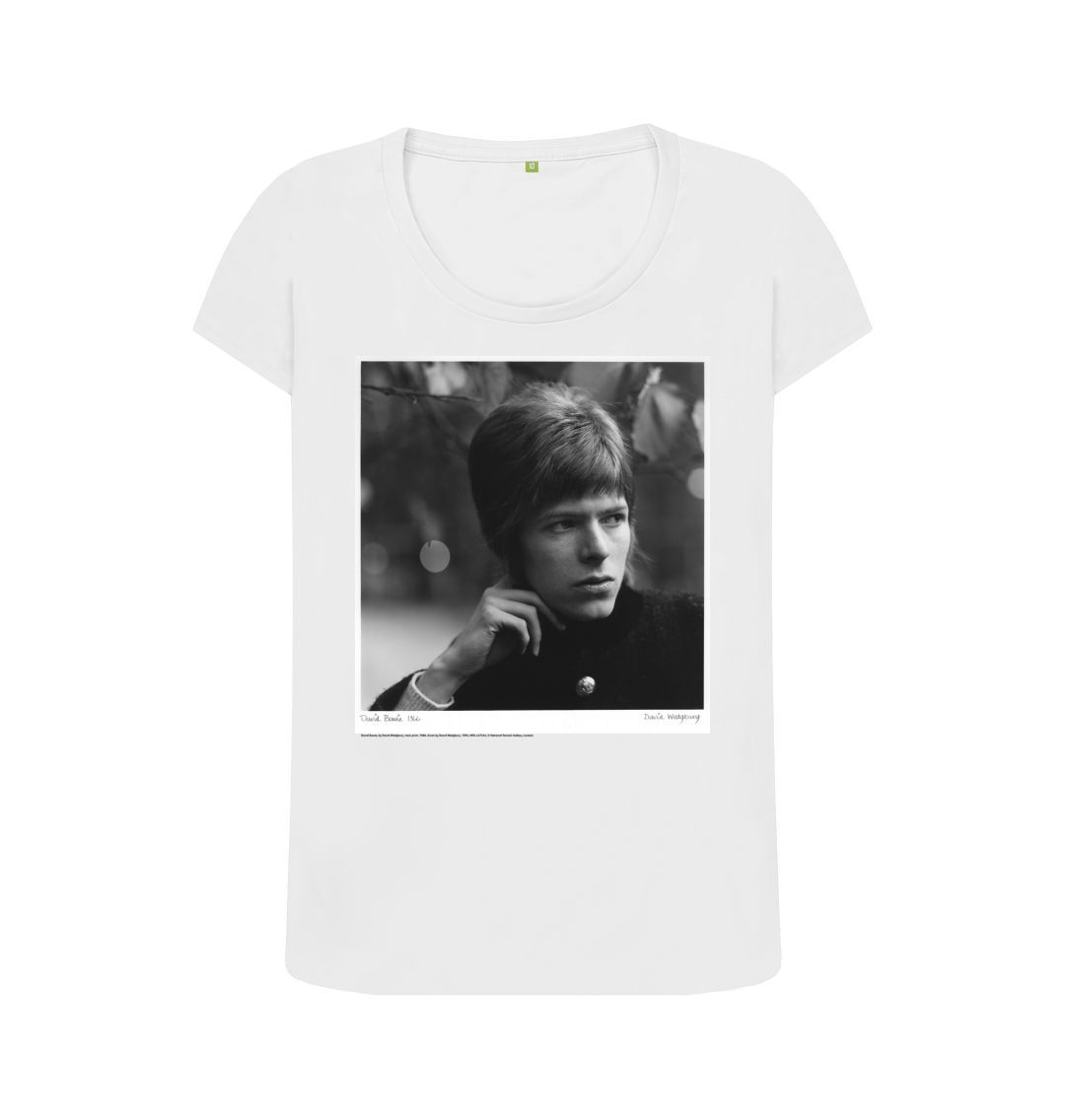 White david bowie women's scoop neck t shirt
