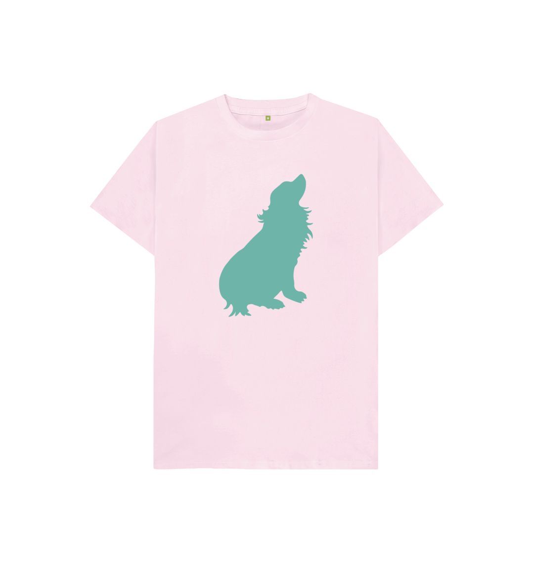 Pink hubert leslie green dog silhouette kids t shirt