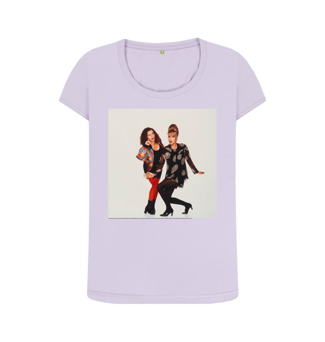 Violet joanna lumley; jennifer saunders as edina and patsy in 'absolutely fabulous' women's scoop neck t shirt