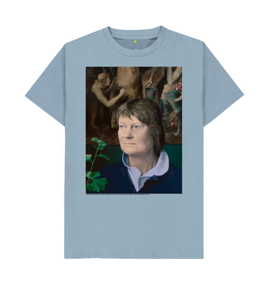 Stone blue iris murdoch unisex t shirt