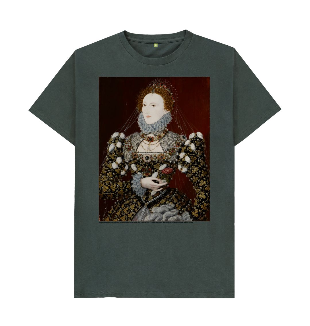 Dark grey queen elizabeth i npg 190 unisex t shirt