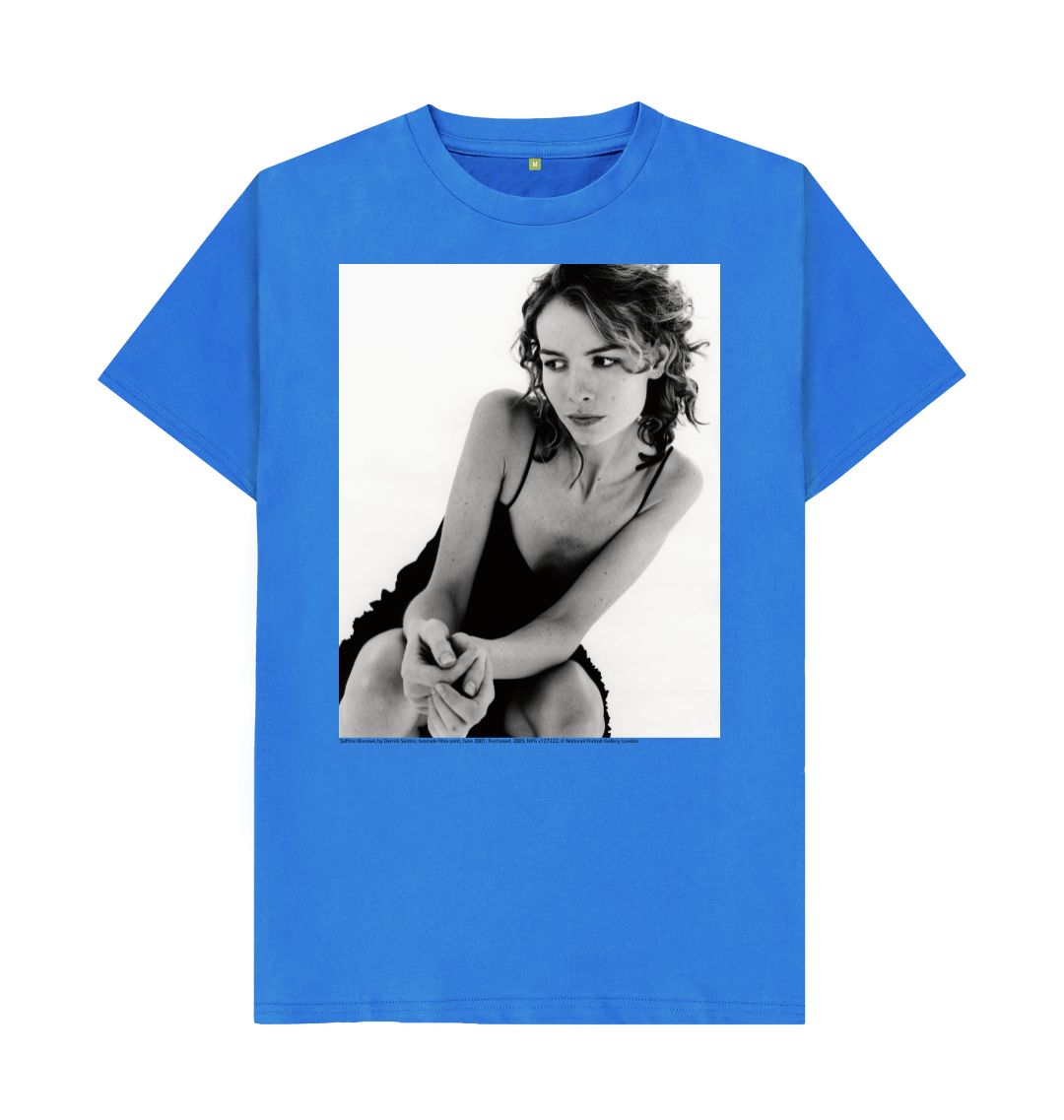 Bright blue saffron burrows unisex t shirt