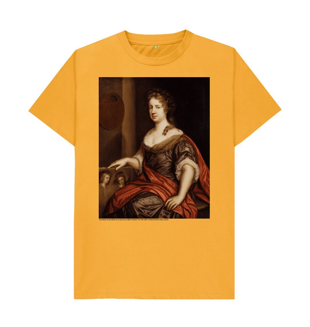 Mustard mary beale unisex crew neck t shirt