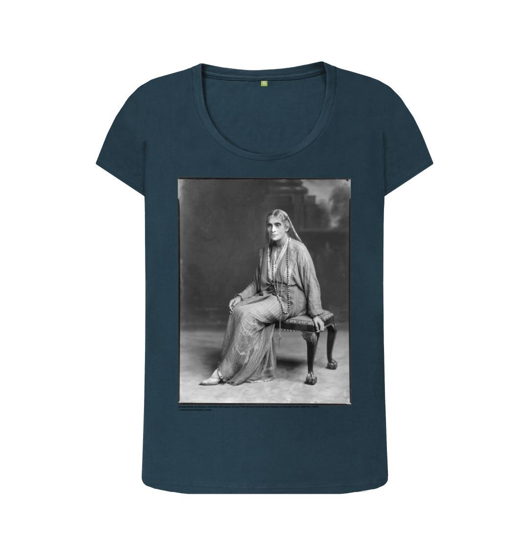 Denim blue cornelia sorabji women's scoop neck t shirt