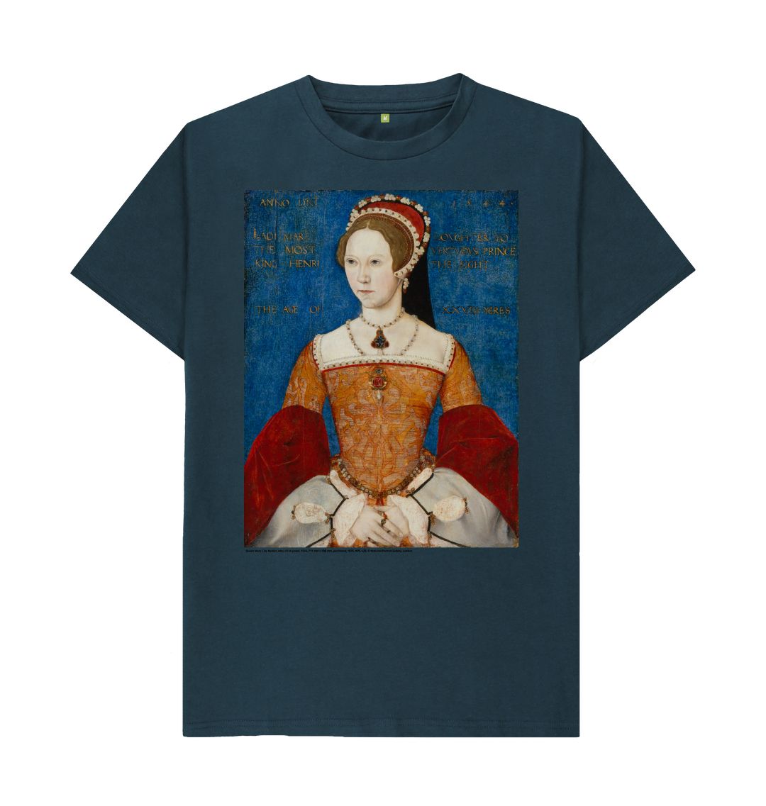 Denim blue queen mary i unisex t shirt