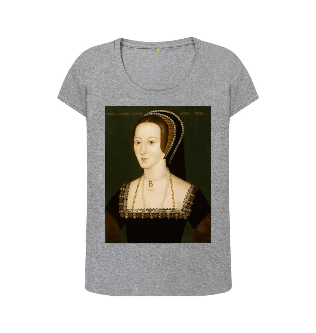 Athletic grey anne boleyn women's scoop neck t shirt