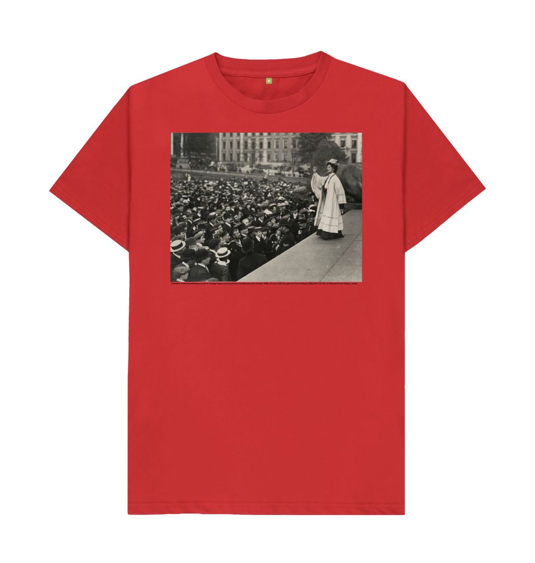 Red emmeline pankhurst addressing a crowd in trafalgar square unisex t shirt