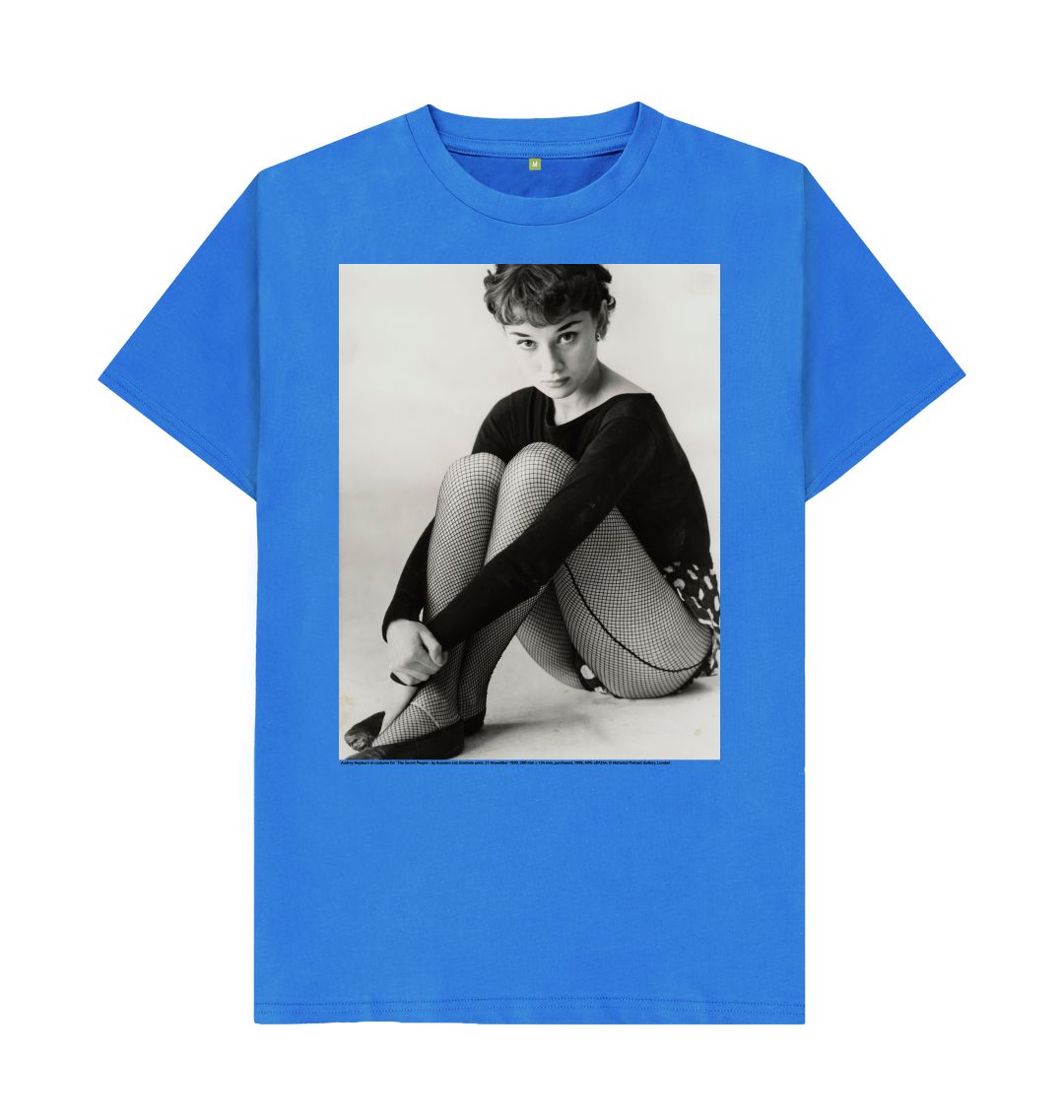 Bright blue audrey hepburn unisex t shirt