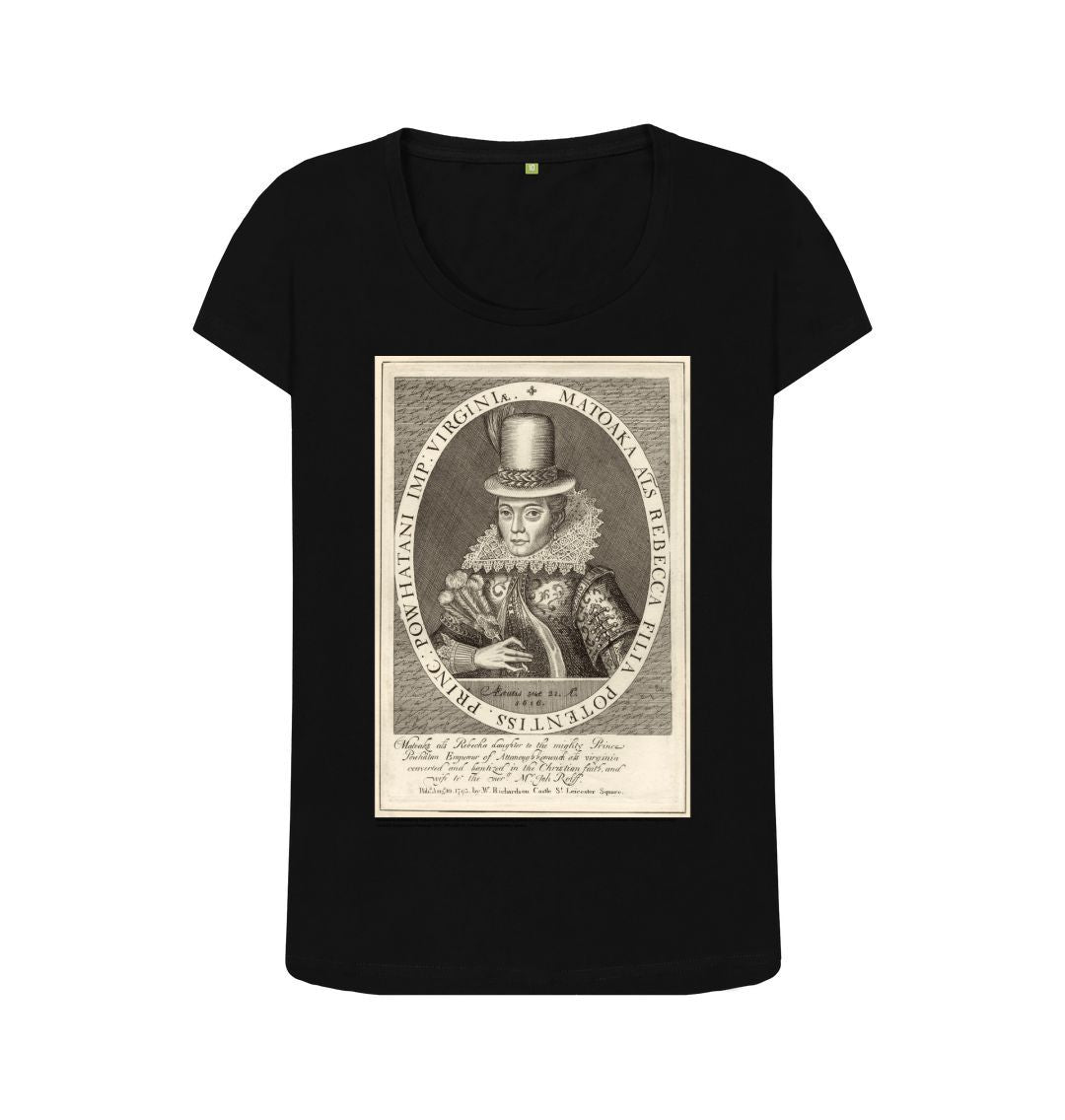 Black pocahontas women's scoop neck t shirt