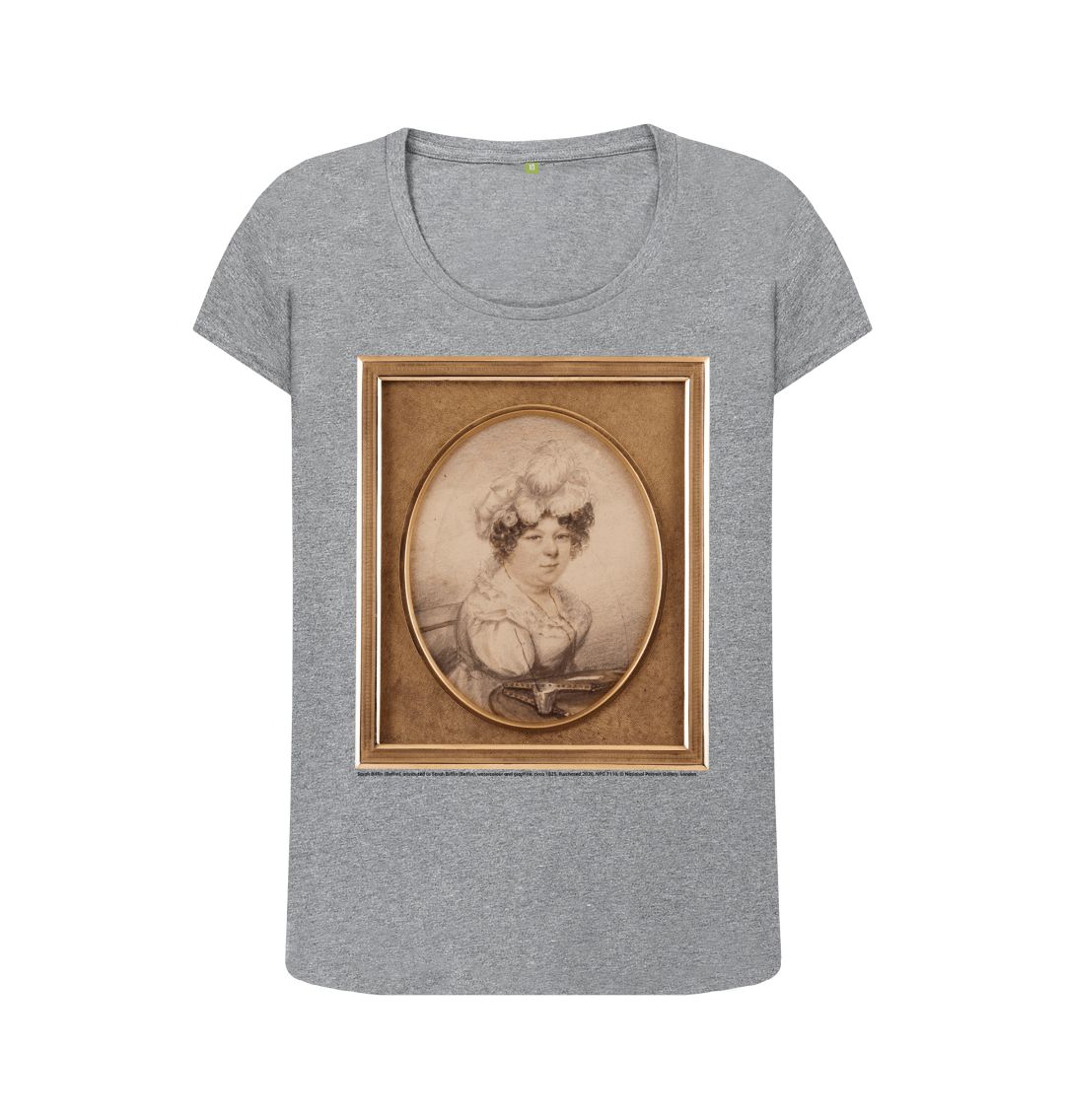 Athletic grey sarah biffin women's scoop neck t shirt