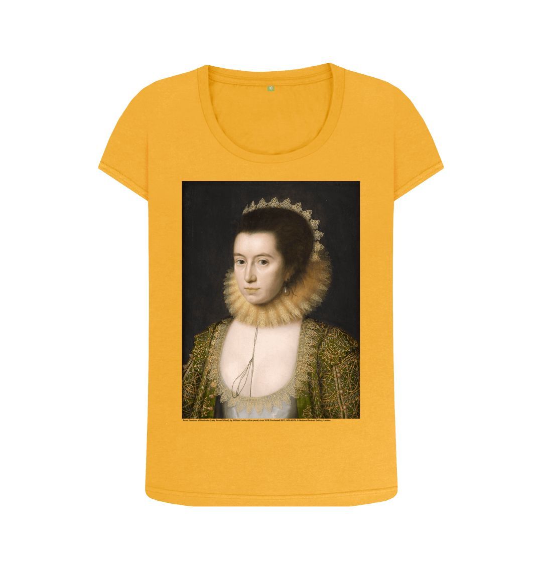 Mustard anne, countess of pembroke women's scoop neck t shirt