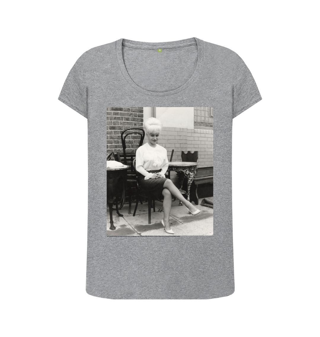 Athletic grey dame barbara windsor women's scoop neck t shirt