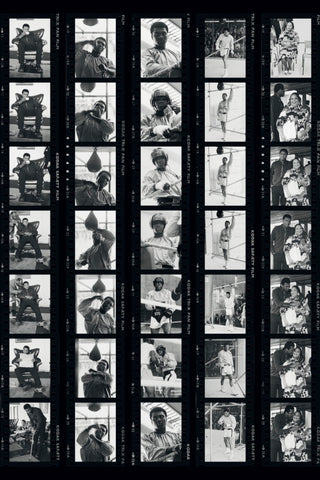 Contact sheet of Muhammed Ali taken by Terry O'Neill, 1972.