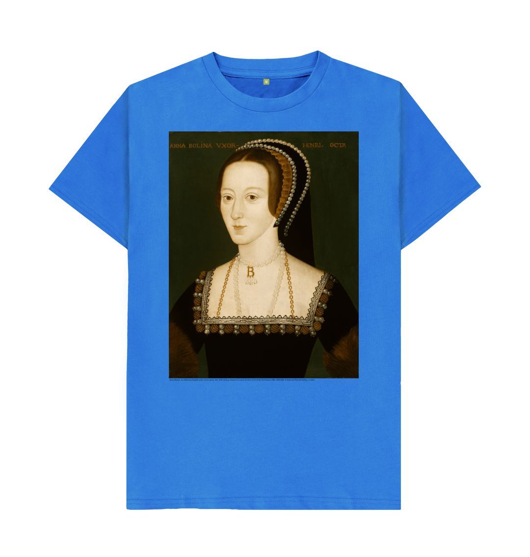 Bright blue anne boleyn unisex crew neck t shirt