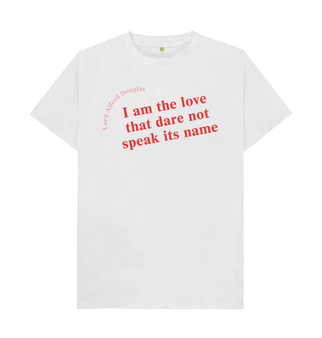 White Lord Alfred Douglas Unisex Quote T-Shirt with Red Font