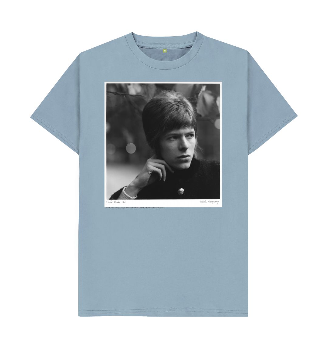 Stone blue david bowie unisex crew neck t shirt