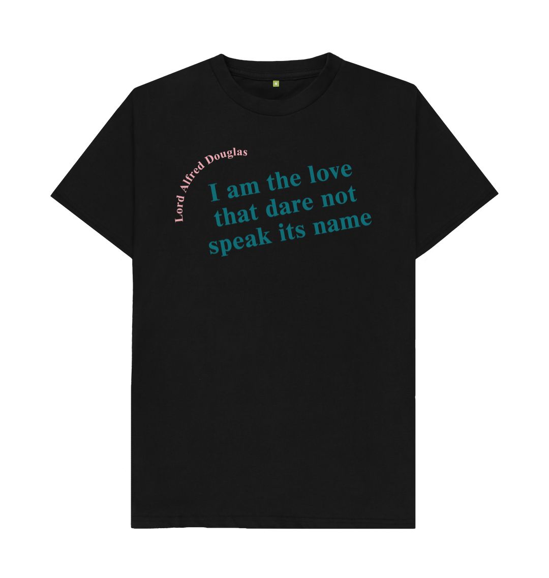 Black lord alfred douglas quote unisex t shirt with teal font