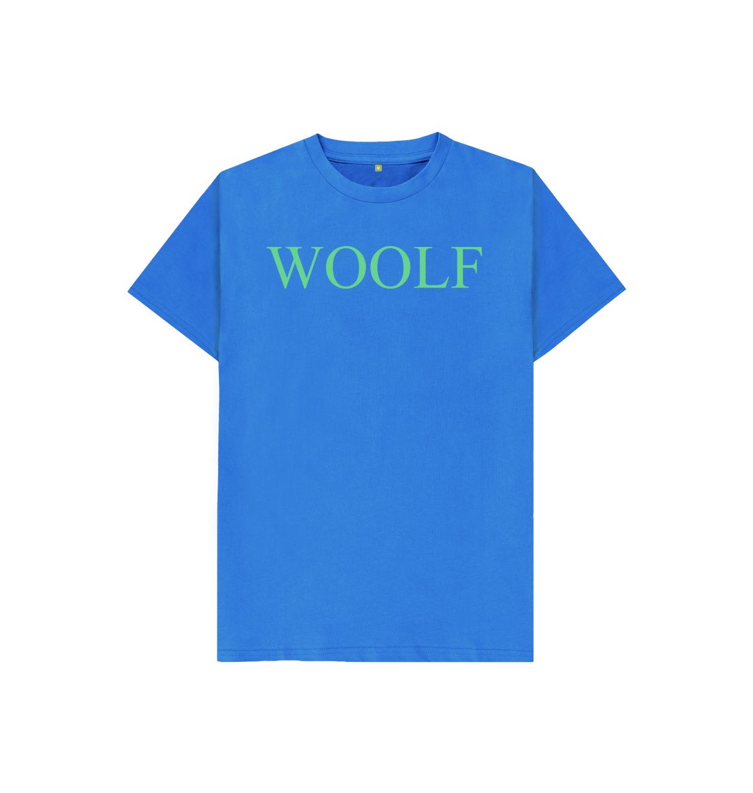 Bright blue kids woolf t shirt