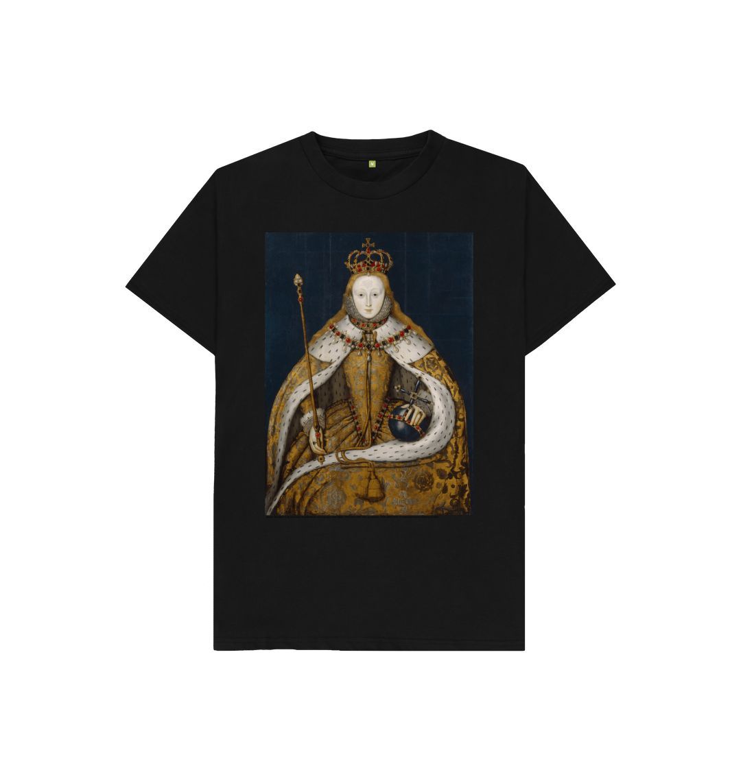 Black queen elizabeth i kids t shirt