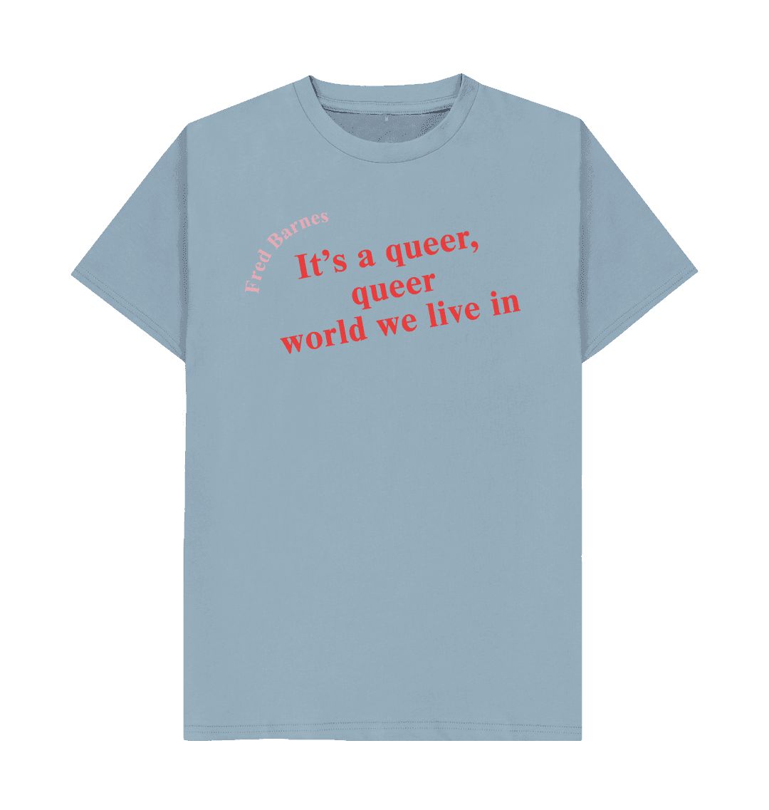 Stone blue fred barnes quote unisex t shirt with red font