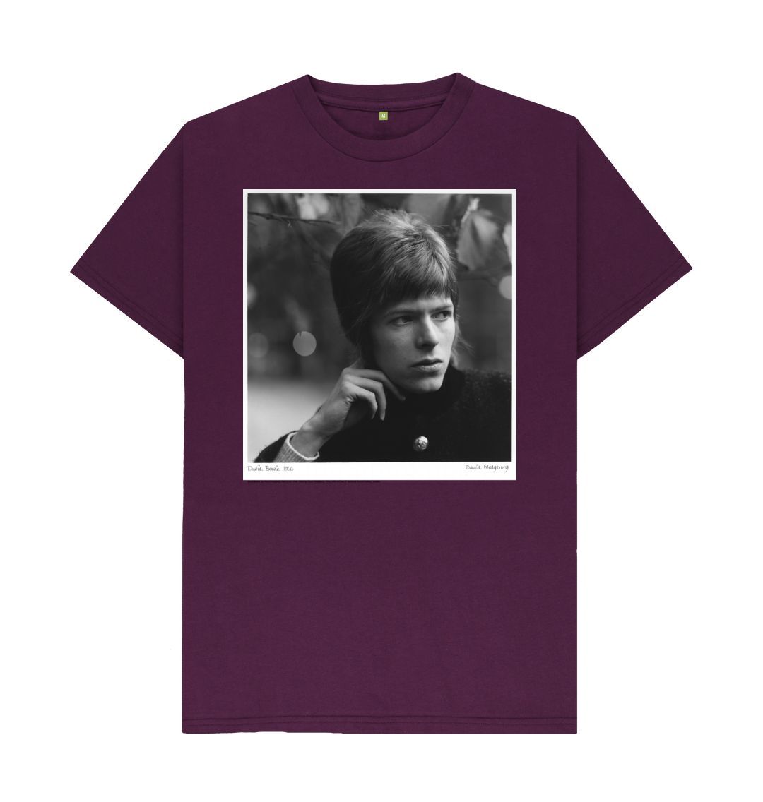 Purple david bowie unisex crew neck t shirt