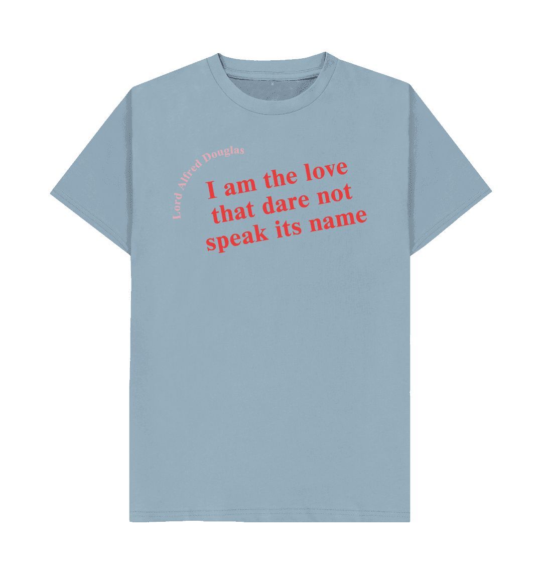 Stone blue lord alfred douglas unisex quote t shirt with red font