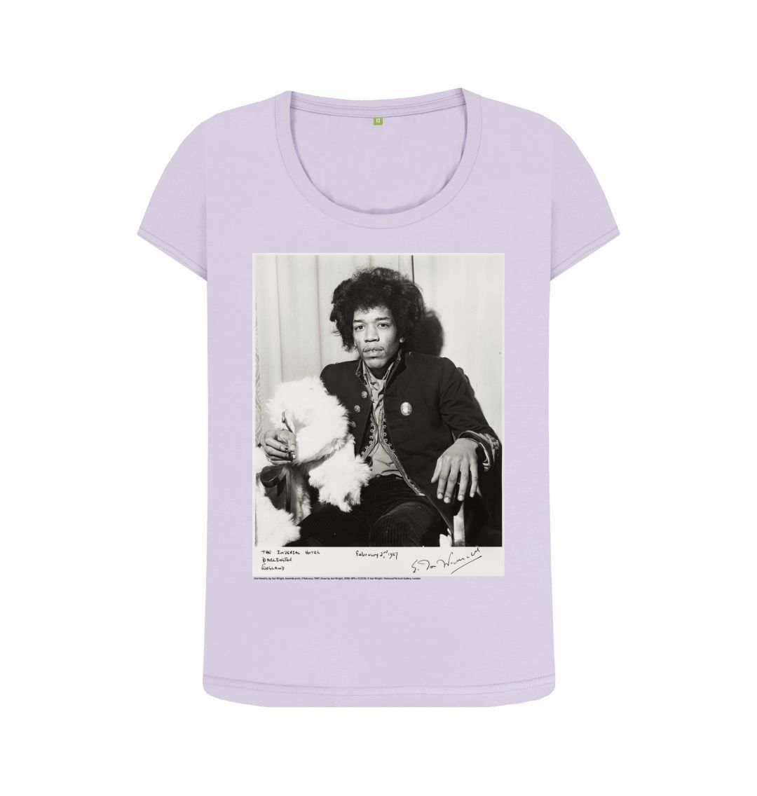 Violet jimi hendrix women's scoop neck t shirt
