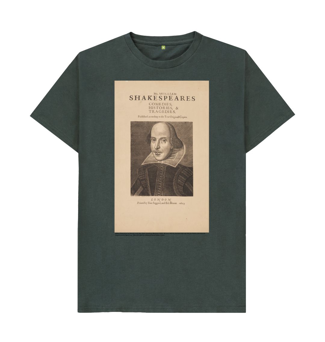 Dark grey william shakespeare unisex t shirt