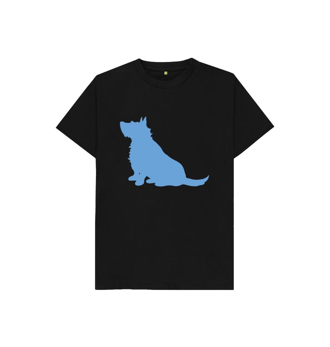 Black hubert leslie blue dog silhouette kids t shirt