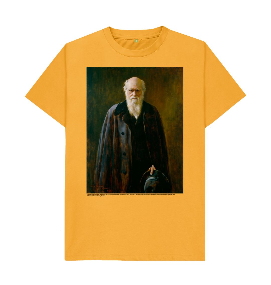 Mustard charles darwin unisex t shirt