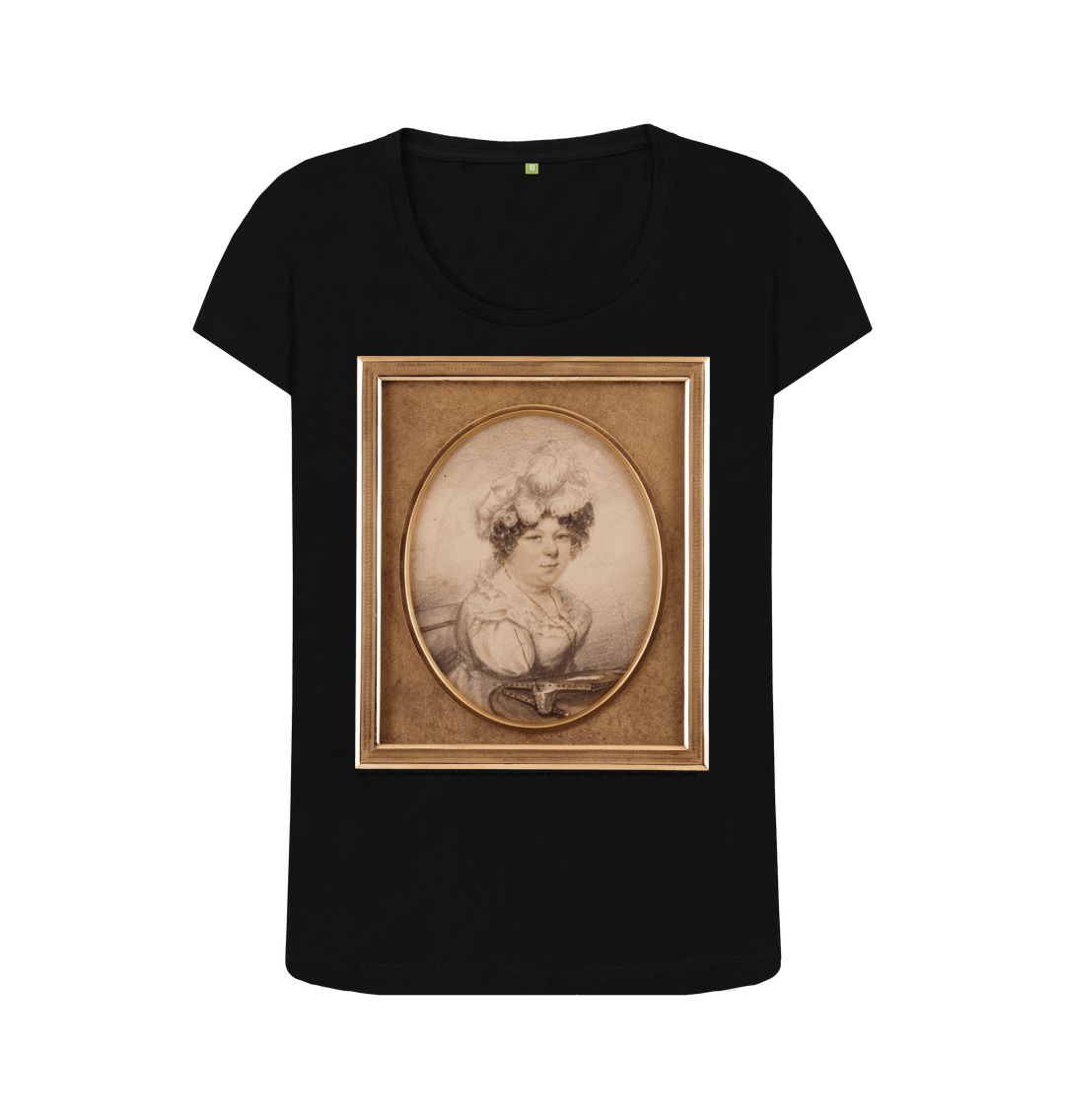 Black sarah biffin women's scoop neck t shirt