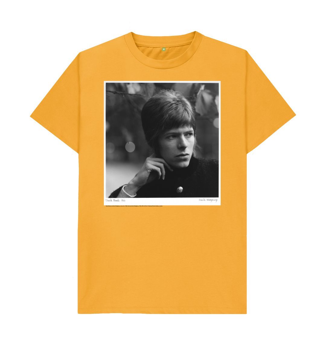 Mustard david bowie unisex crew neck t shirt