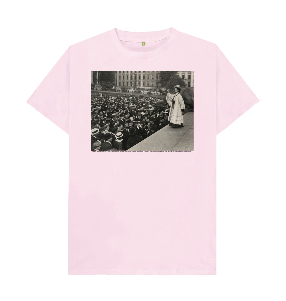 Pink emmeline pankhurst addressing a crowd in trafalgar square unisex t shirt