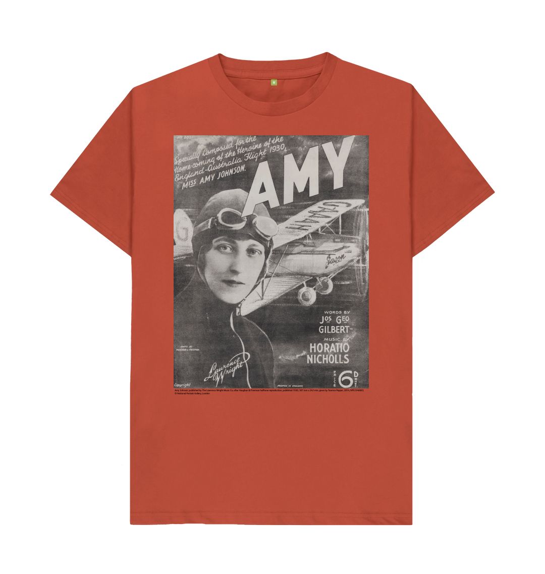 Rust amy johnson sheet music cover unisex t shirt