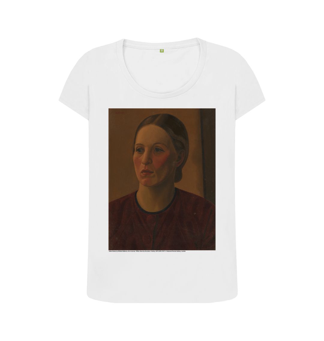 White helen brook women's scoop neck t shirt