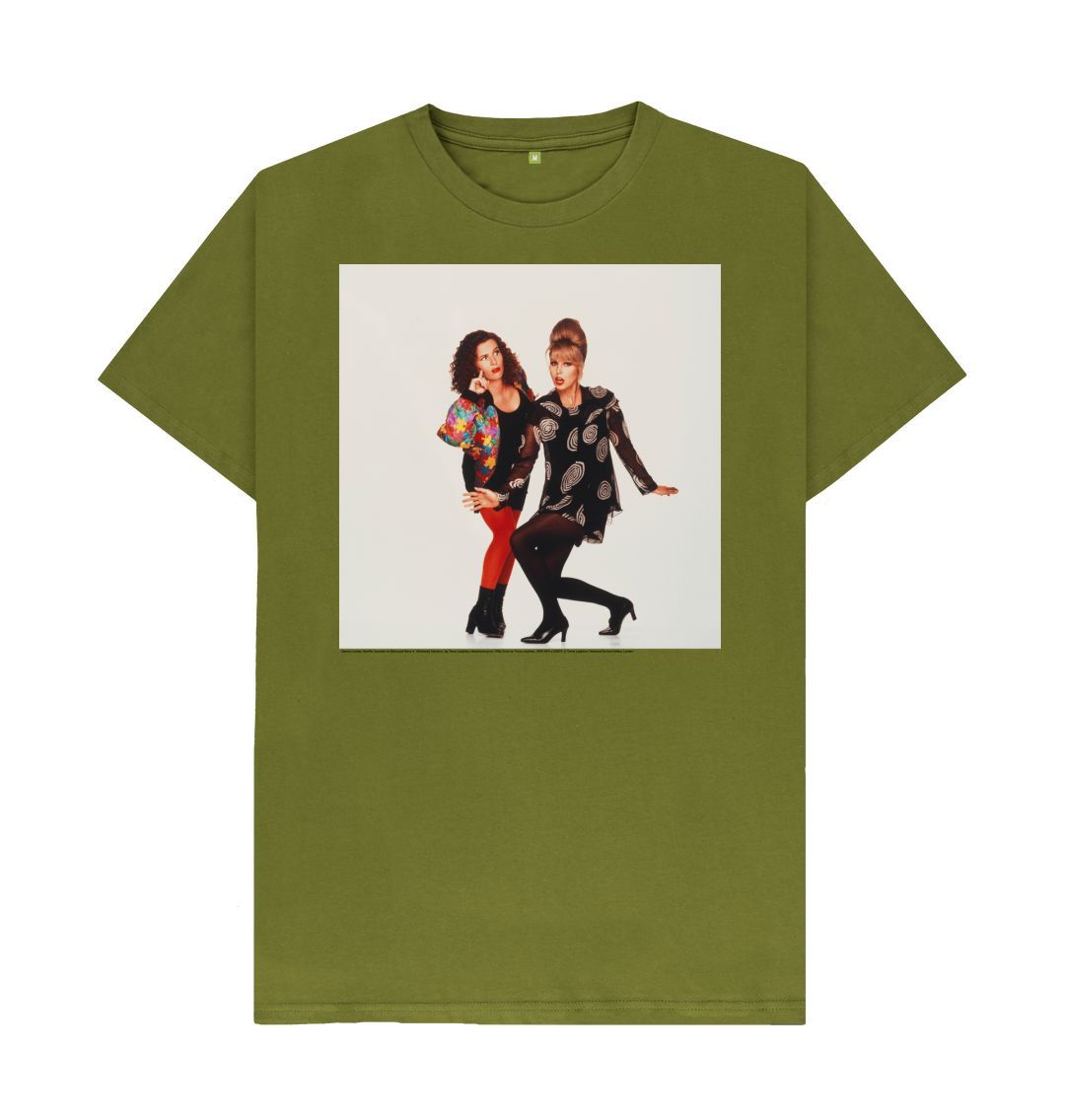 Moss green joanna lumley; jennifer saunders as edina and patsy in 'absolutely fabulous' unisex crew neck t shirt