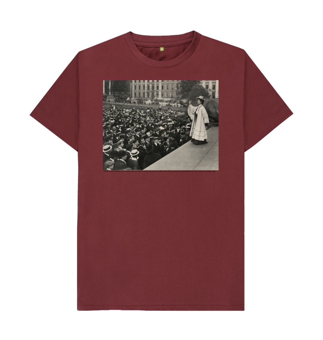 Red wine emmeline pankhurst addressing a crowd in trafalgar square unisex t shirt